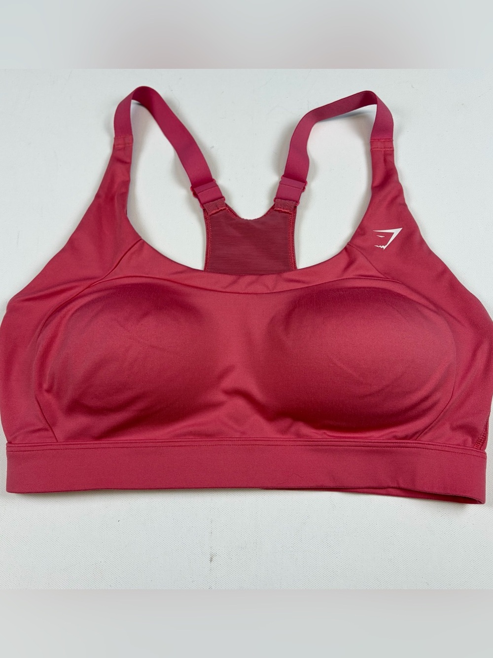 GYMSHARK OPEN BACK HIGH SUPPORT SPORTS BRA ROSE/PINK MESH SIZE LARGE